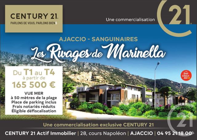 Appartement F2 à vendre - 2 pièces - 47.2 m2 - AJACCIO - 201 - CORSE - Century 21 Actif Immobilier