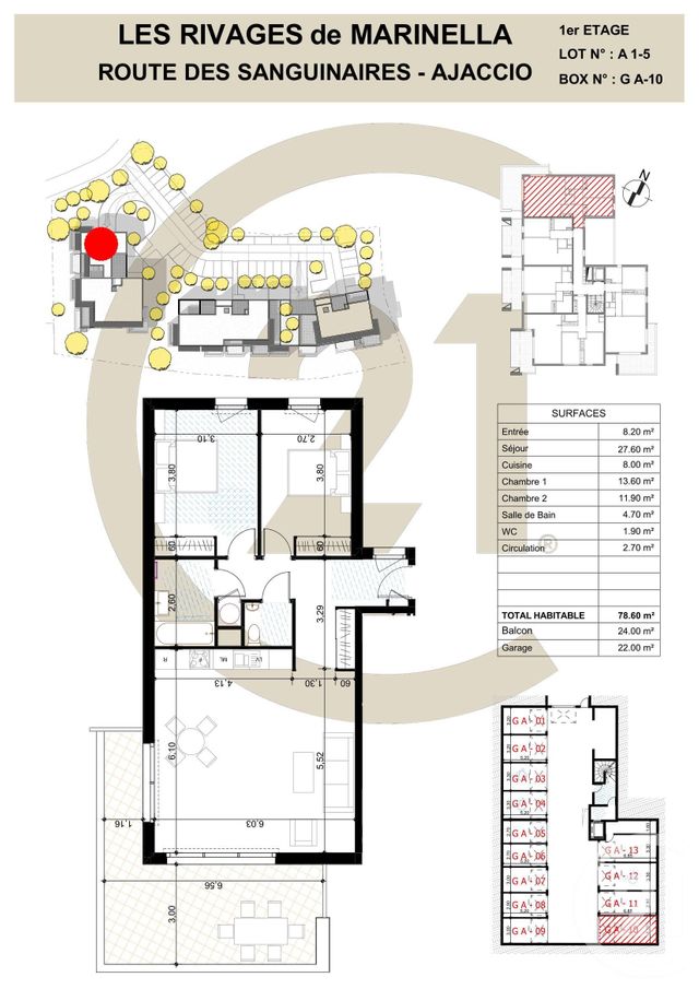 Appartement F3 à vendre - 3 pièces - 78.6 m2 - AJACCIO - 201 - CORSE - Century 21 Actif Immobilier