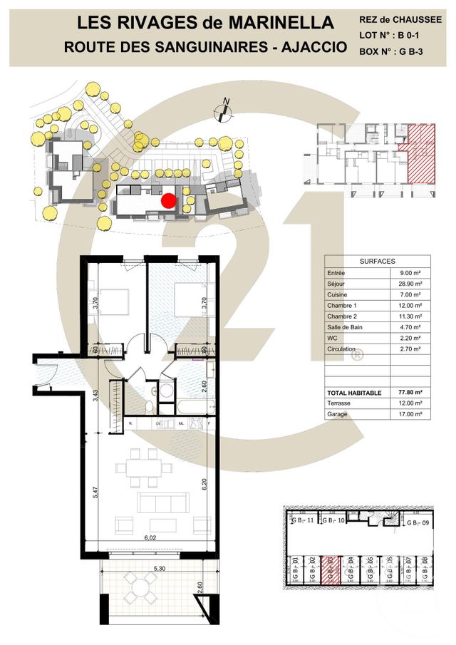 Appartement F3 à vendre - 3 pièces - 77.8 m2 - AJACCIO - 201 - CORSE - Century 21 Actif Immobilier