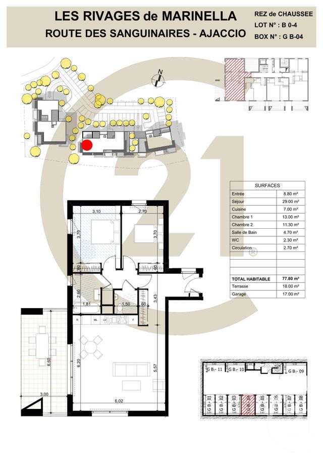 Appartement F3 à vendre - 3 pièces - 77.8 m2 - AJACCIO - 201 - CORSE - Century 21 Actif Immobilier