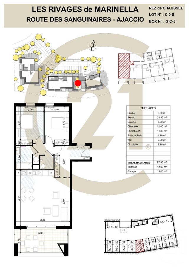 Appartement F3 à vendre - 3 pièces - 77.8 m2 - AJACCIO - 201 - CORSE - Century 21 Actif Immobilier